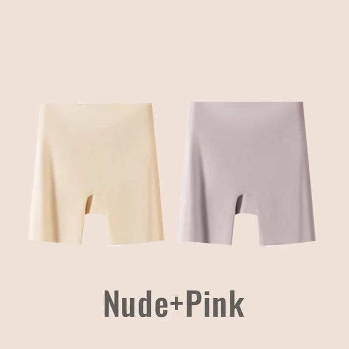 Women High-waist Ice Silk Underwear with Tummy-control Hip-lifting