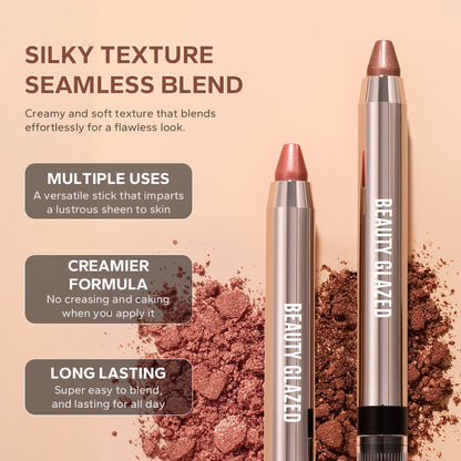 Dual-Ended Pearlescent Eyeshadow Stick: Effortlessly Create a "Lazy-Girl" Eye Makeup Look