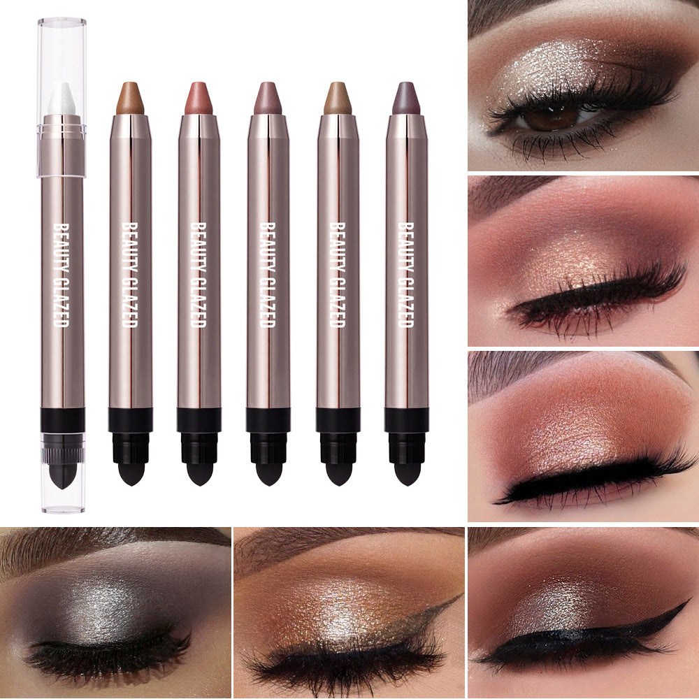 Dual-Ended Pearlescent Eyeshadow Stick: Effortlessly Create a "Lazy-Girl" Eye Makeup Look