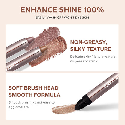 Dual-Ended Pearlescent Eyeshadow Stick: Effortlessly Create a "Lazy-Girl" Eye Makeup Look